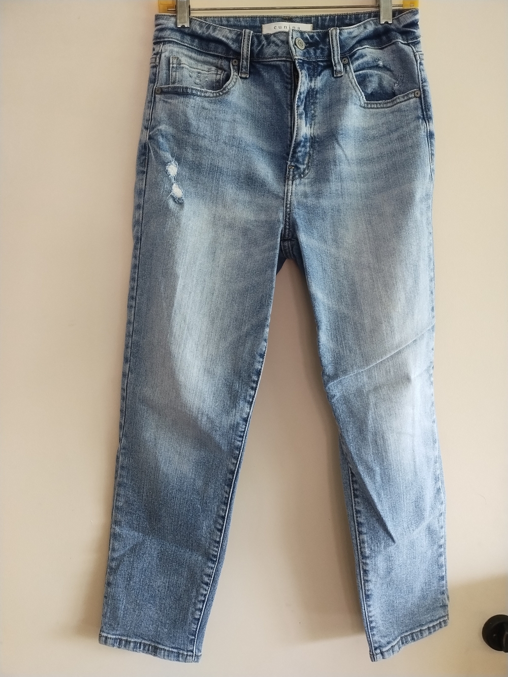 Eunina Washed Light Blue Straight Leg Jeans